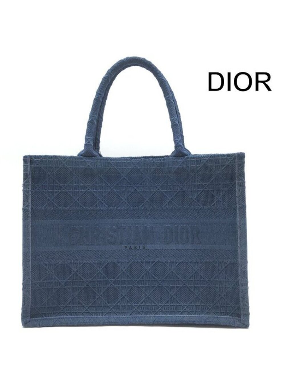 Dior Book Tote Cannage Canvas Blue - Picture 1 of 10